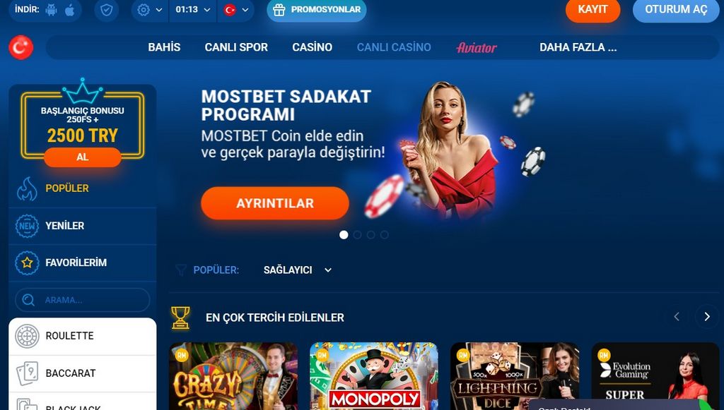 Sázení peněz v online klubu Mostbet